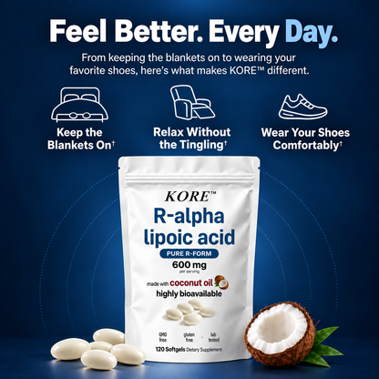 KORE™ R-Alpha Lipoic Acid Softgels – 600mg Pure R-Form
