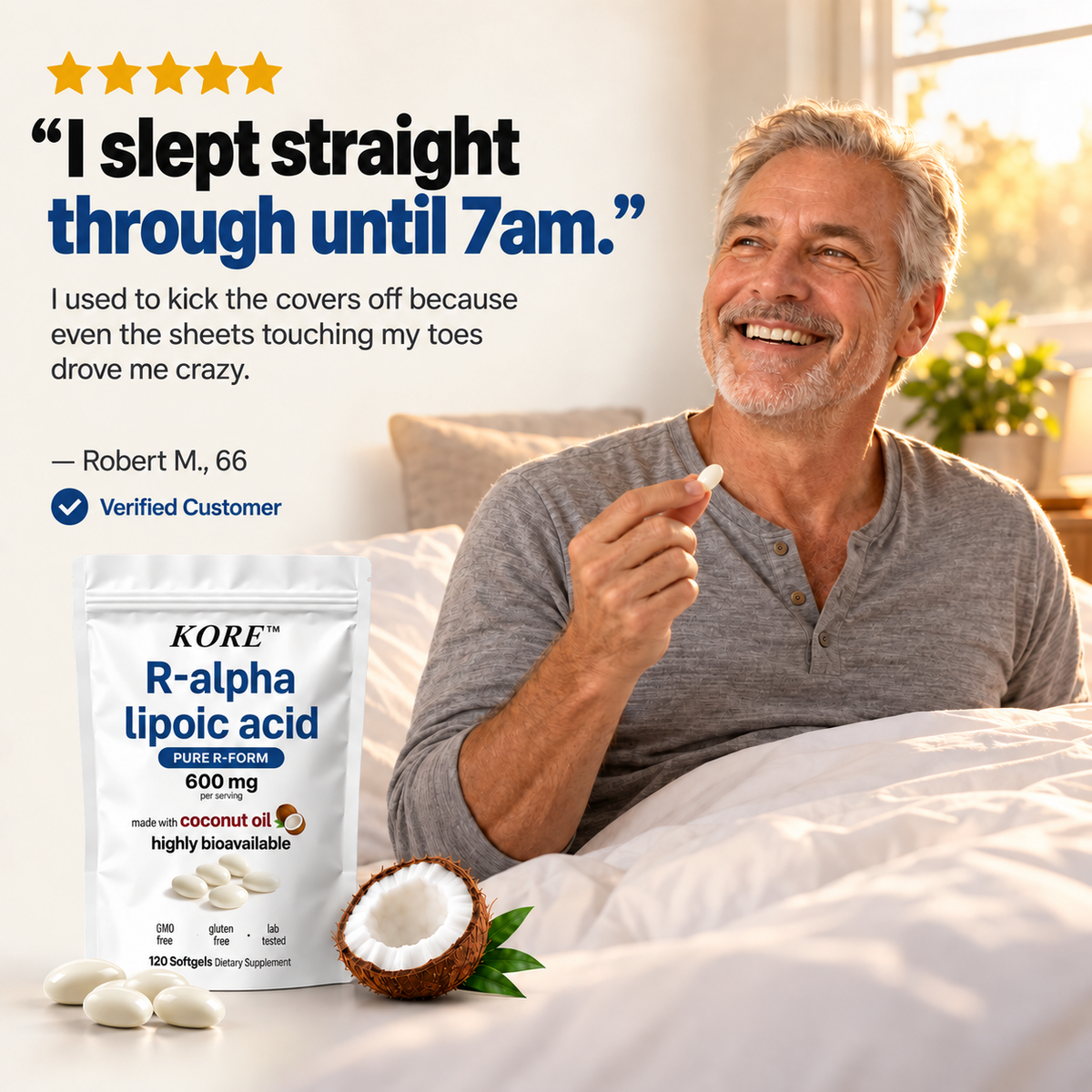 KORE™ R-Alpha Lipoic Acid Softgels – 600mg Pure R-Form